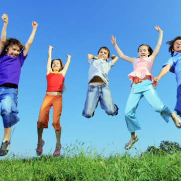 children jumping